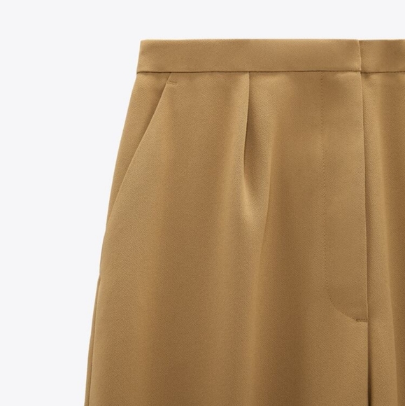 Zara Wide Leg Pants Camel - Picture 4 of 5